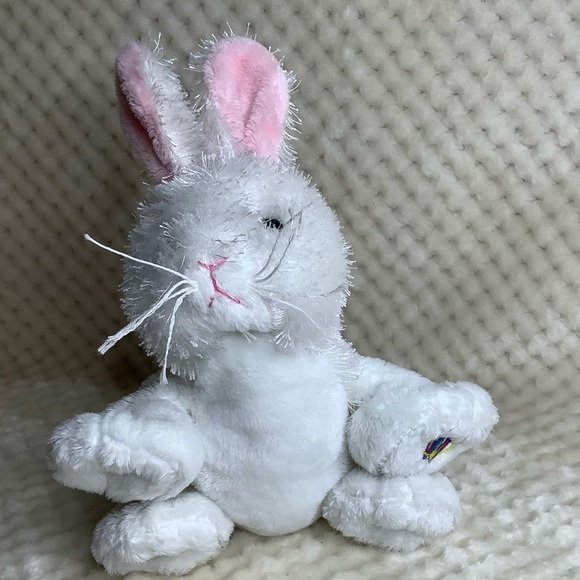 GANZ Webkinz White Plush Bunny Rabbit HM078 Stuffed Animal Toy No Code - Picture 3 of 16